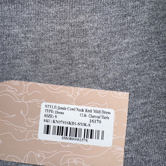 Jessie Cowl Neck Knit Midi Dress - Gray - Picture 4 of 4